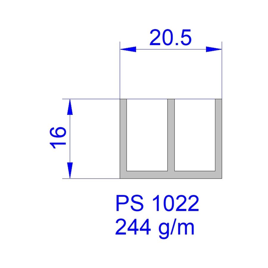Aluveneta PS1022 Profili per scorrevoli