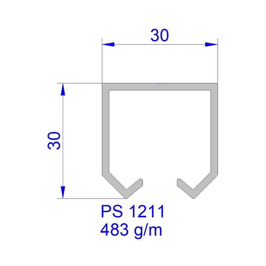 Aluveneta PS1211 Profili per tende interne
