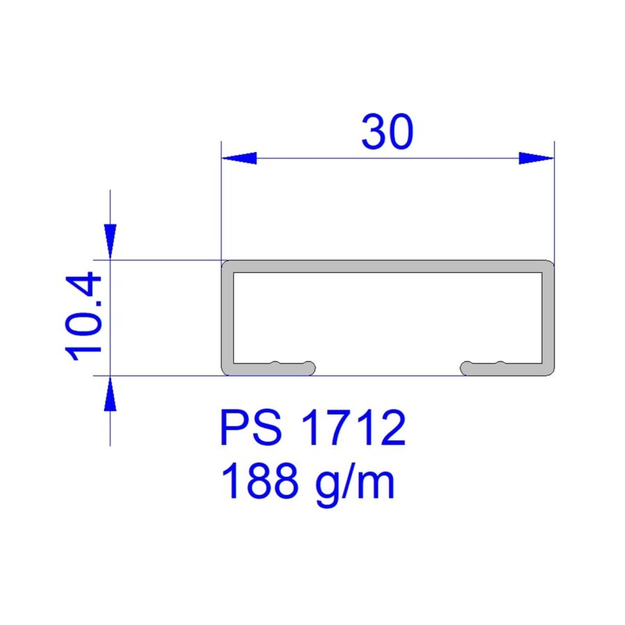 Aluveneta PS1712 Profili per tende interne