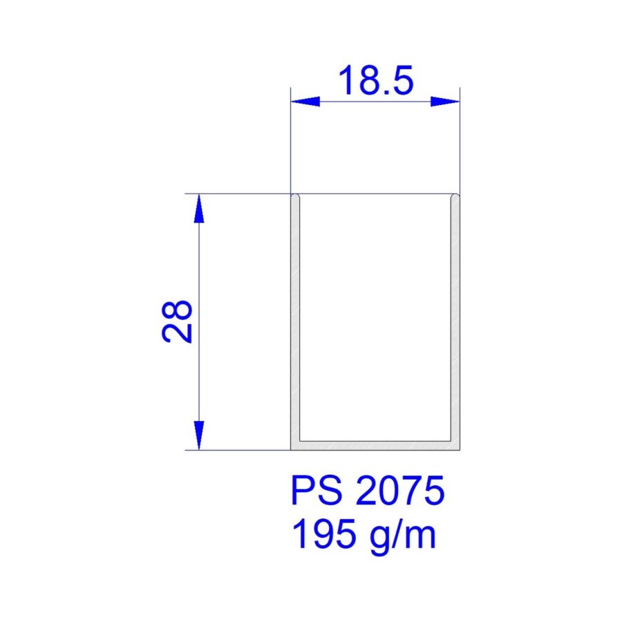 Aluveneta PS2075 Profili per maniglie e guide