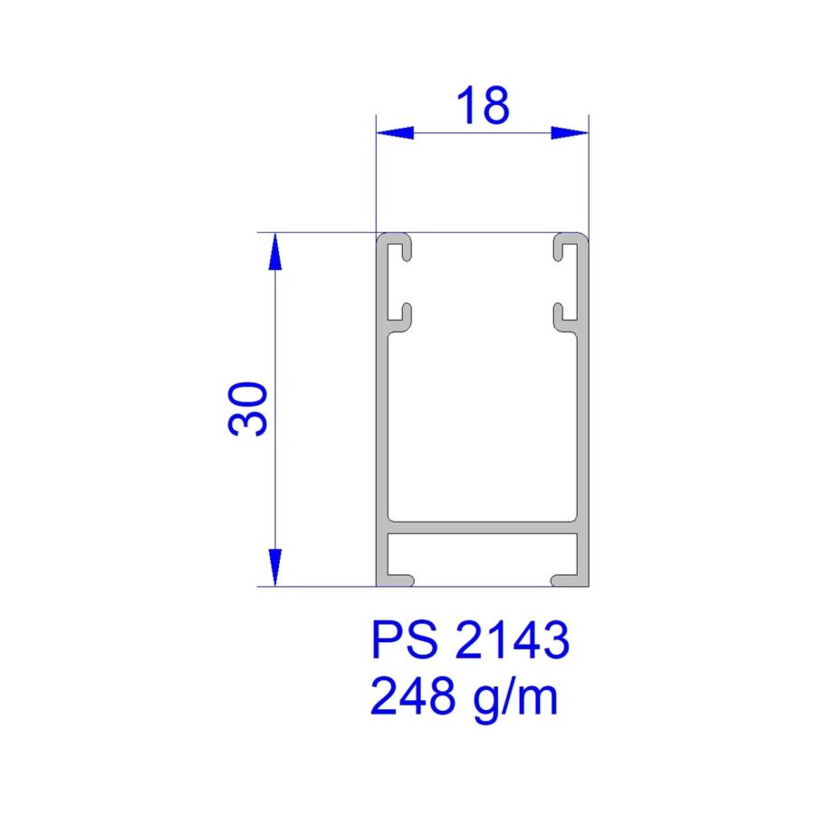 Aluveneta PS2143 Profili per maniglie e guide