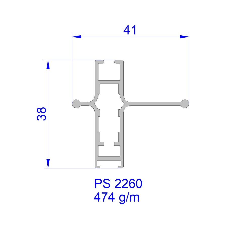 Aluveneta PS2260 Profili per maniglie e guide