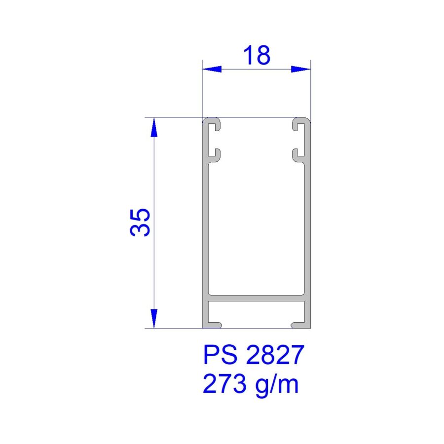 Aluveneta PS2827 Profili per maniglie e guide