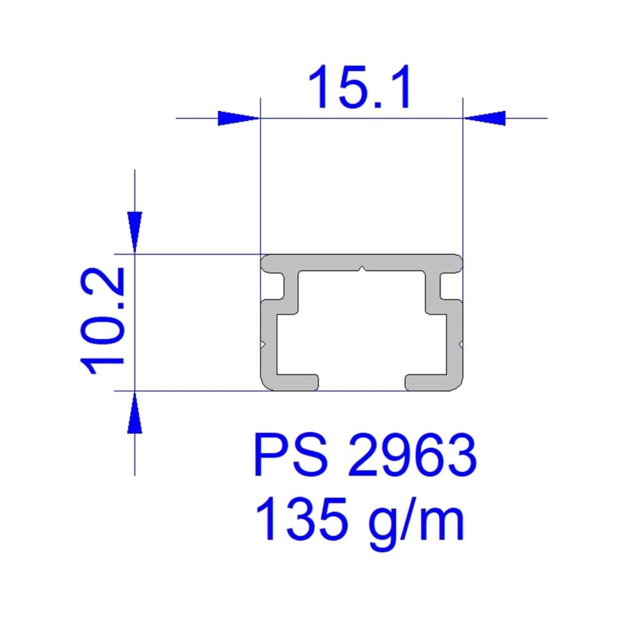 Aluveneta PS2963 Profili per tende interne