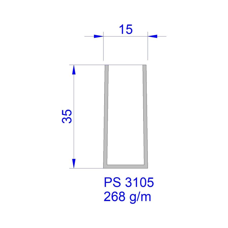 Aluveneta PS3105 Profili per maniglie e guide