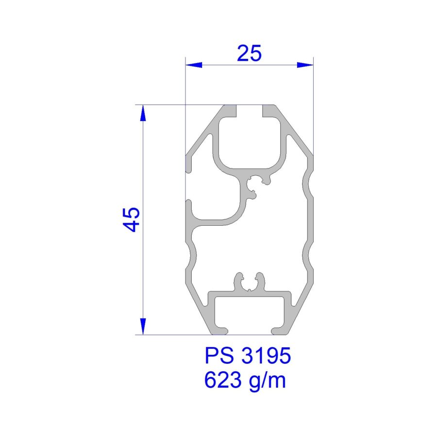 Aluveneta PS3195 Profili per frontali e fondali