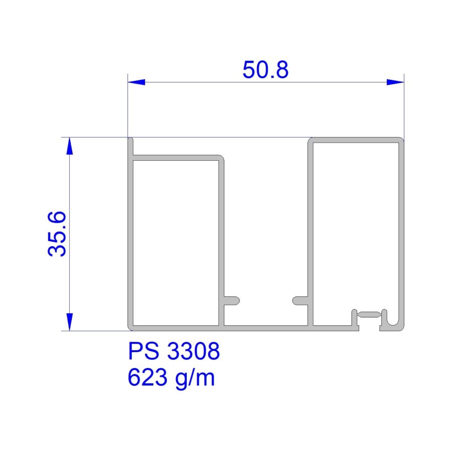 Aluveneta PS3308 Profili per maniglie e guide