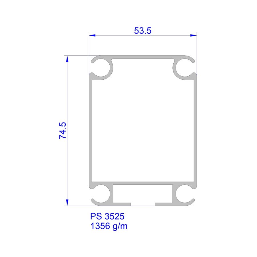 Aluveneta PS3525 Profili per capannoni mobili
