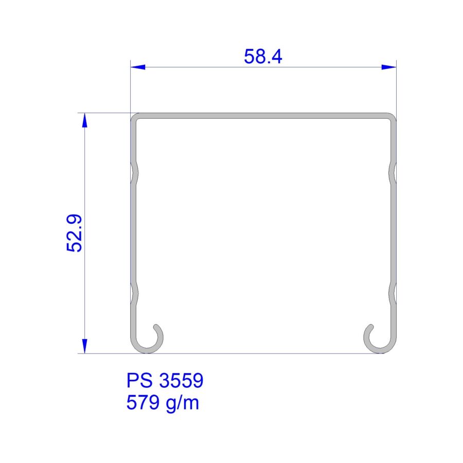 Aluveneta PS3559 Profili per tende interne