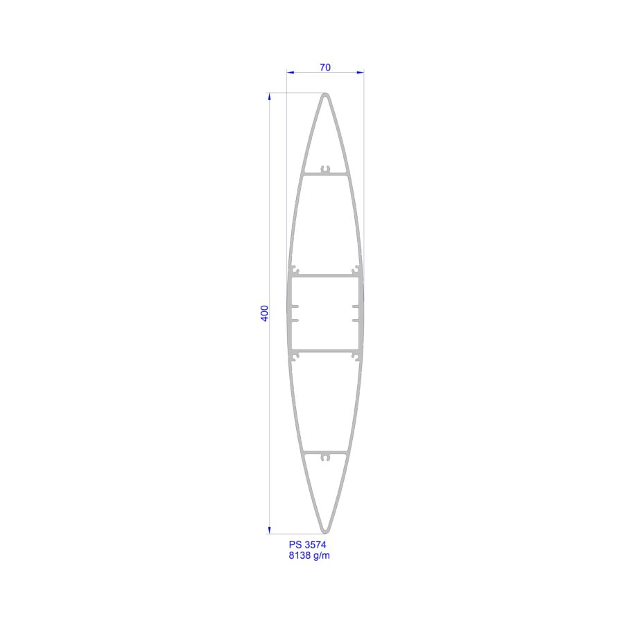 Aluveneta PS3574 Profili per frangisole e grigliati