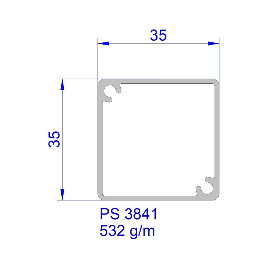 Aluveneta PS3841 Profili per parapetti corrimano e recinzioni