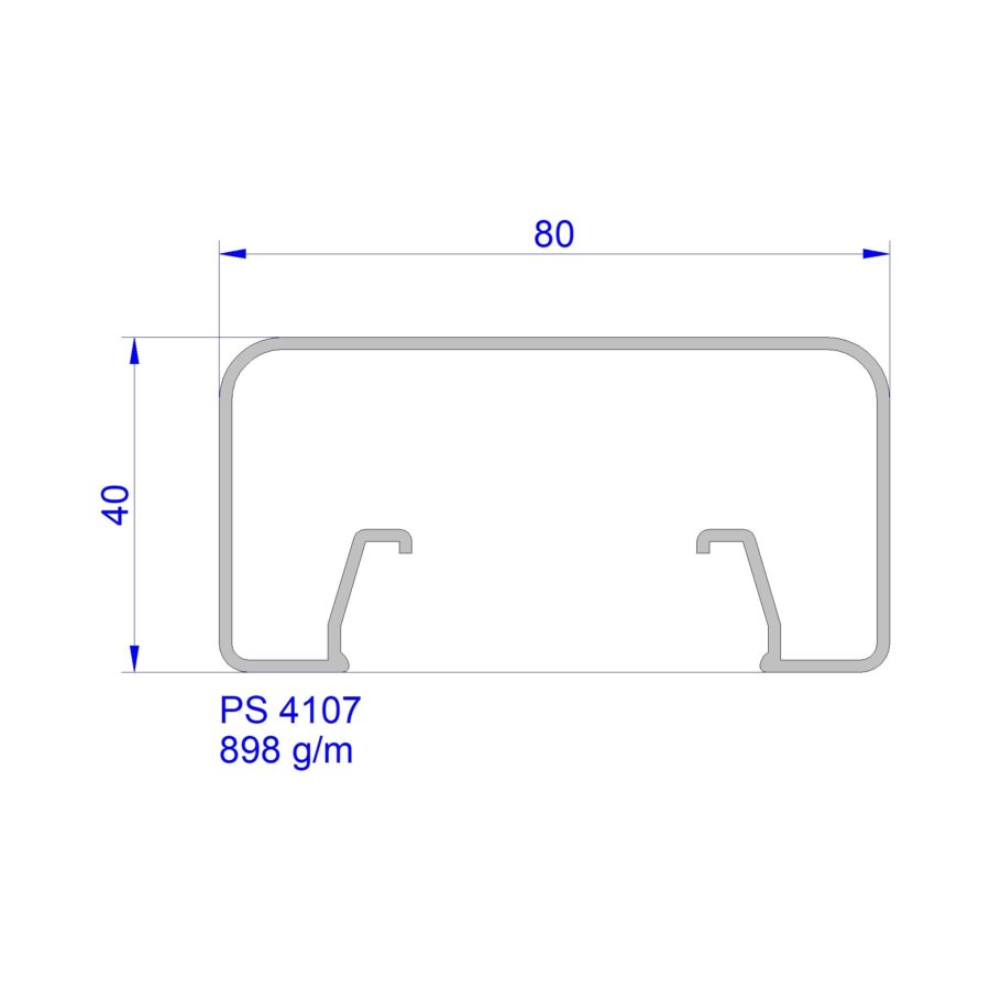 Aluveneta PS4107 Profili per parapetti corrimano e recinzioni