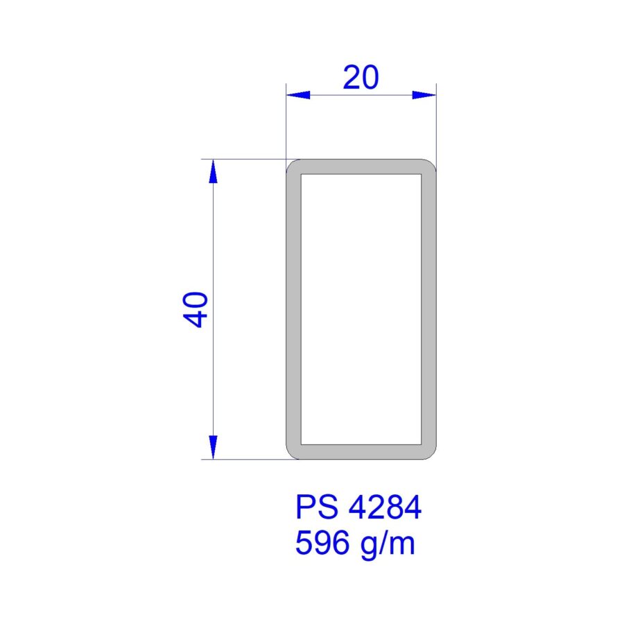 Aluveneta PS4284 Profili per parapetti corrimano e recinzioni