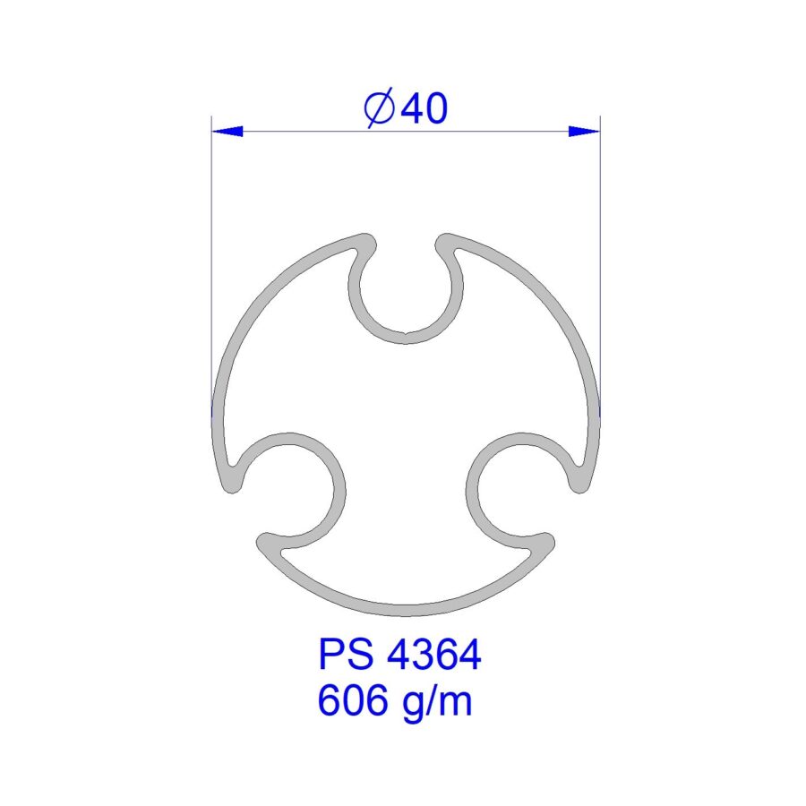 Aluveneta PS4364 Profili per frontali e fondali