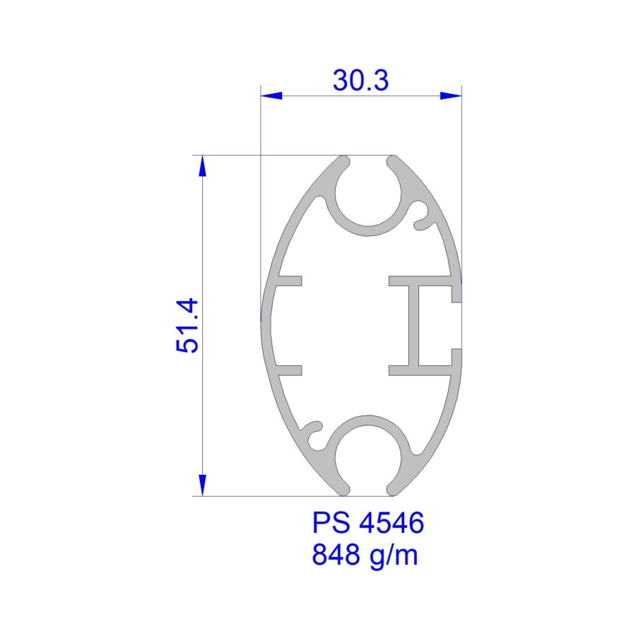 Aluveneta PS4546 Profili per frontali e fondali