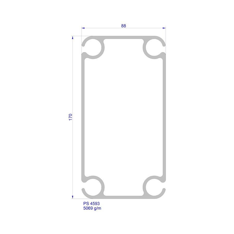 Aluveneta PS4593 Profili per capannoni mobili