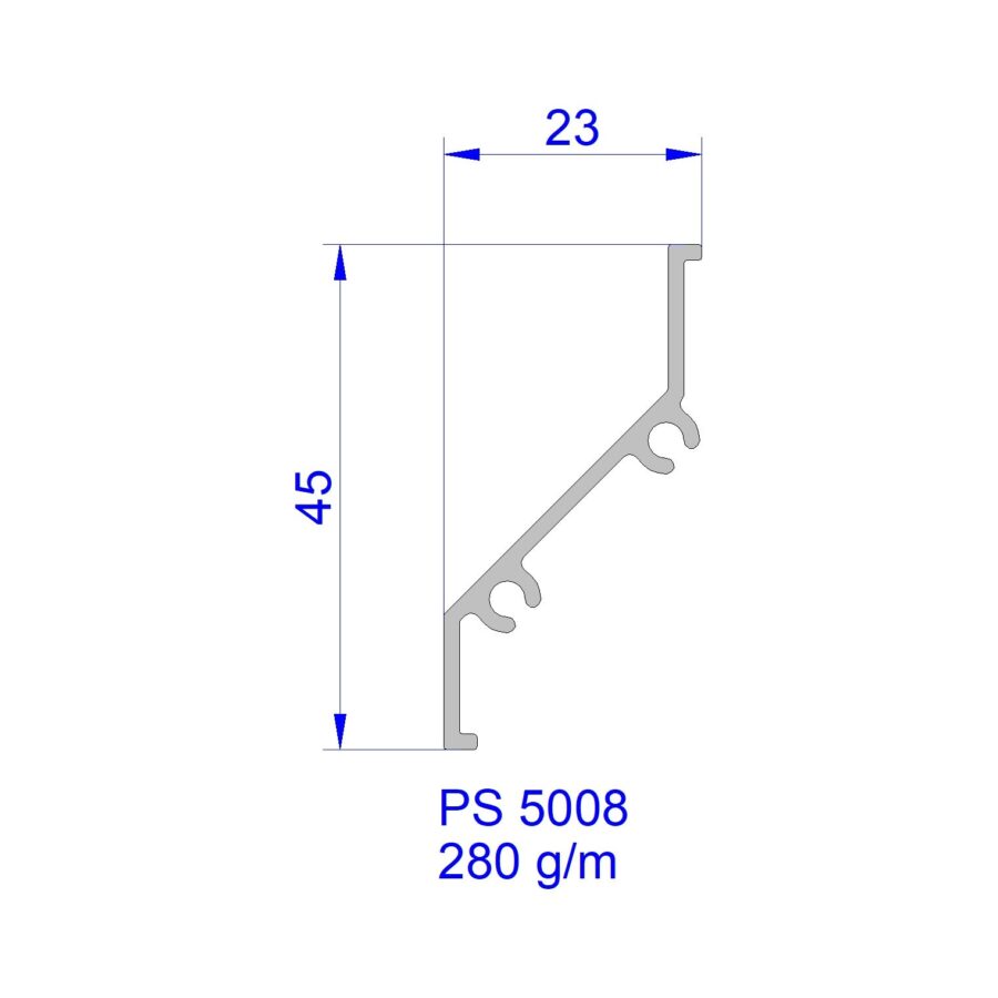Aluveneta PS5008 Profili per frangisole e grigliati