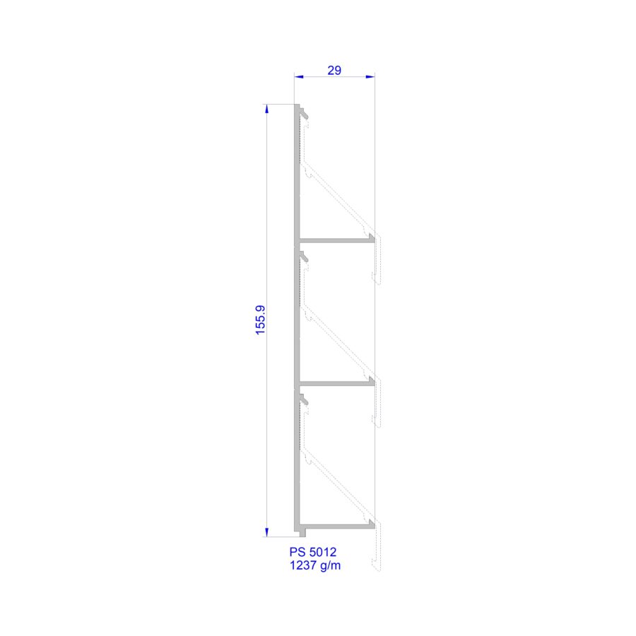 Aluveneta PS5012 Profili per frangisole e grigliati