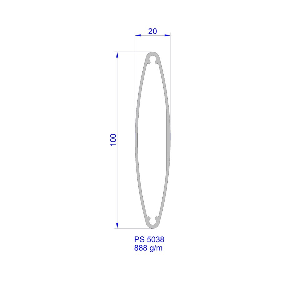 Aluveneta PS5038 Profili per frangisole e grigliati