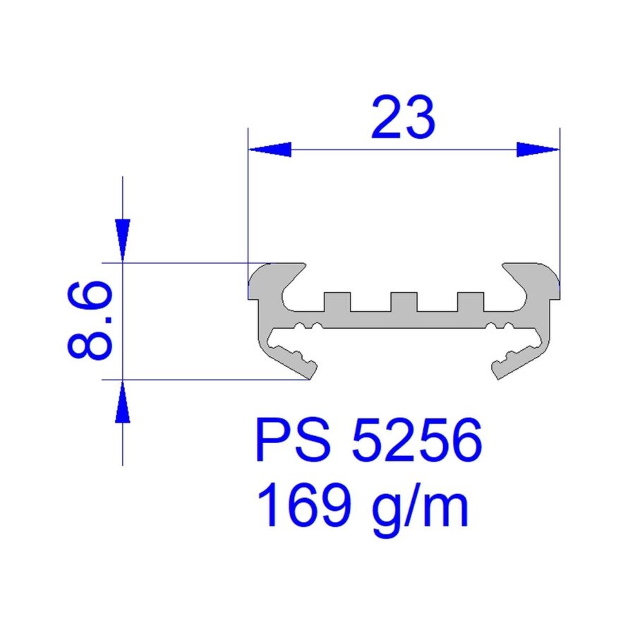 Aluveneta PS5256 Profili per tende interne