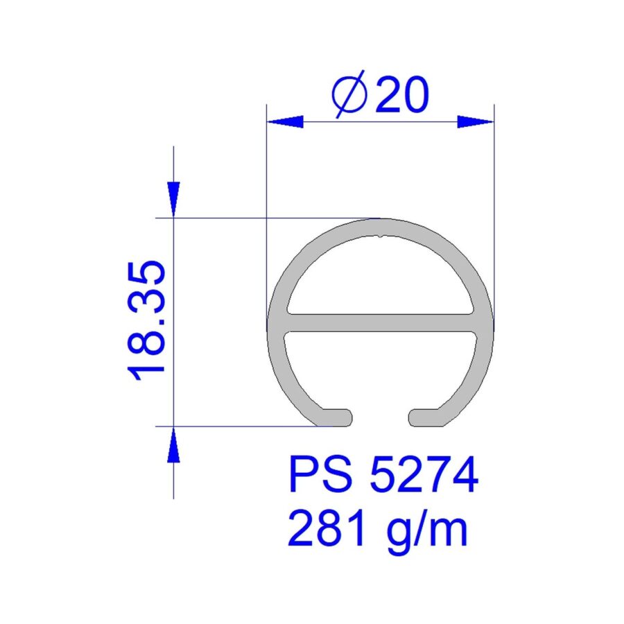 Aluveneta PS5274 Profili per tende interne