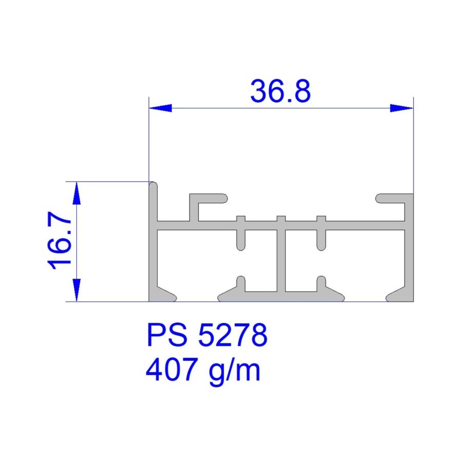 Aluveneta PS5278 Profili per tende interne