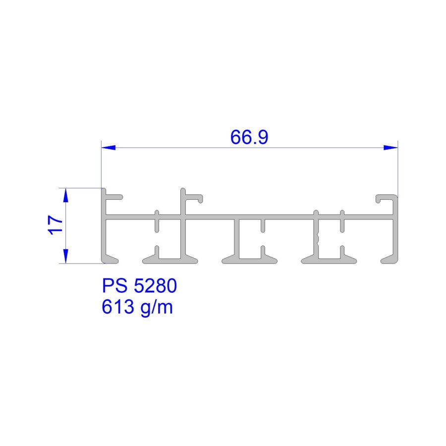 Aluveneta PS5280 Profili per tende interne