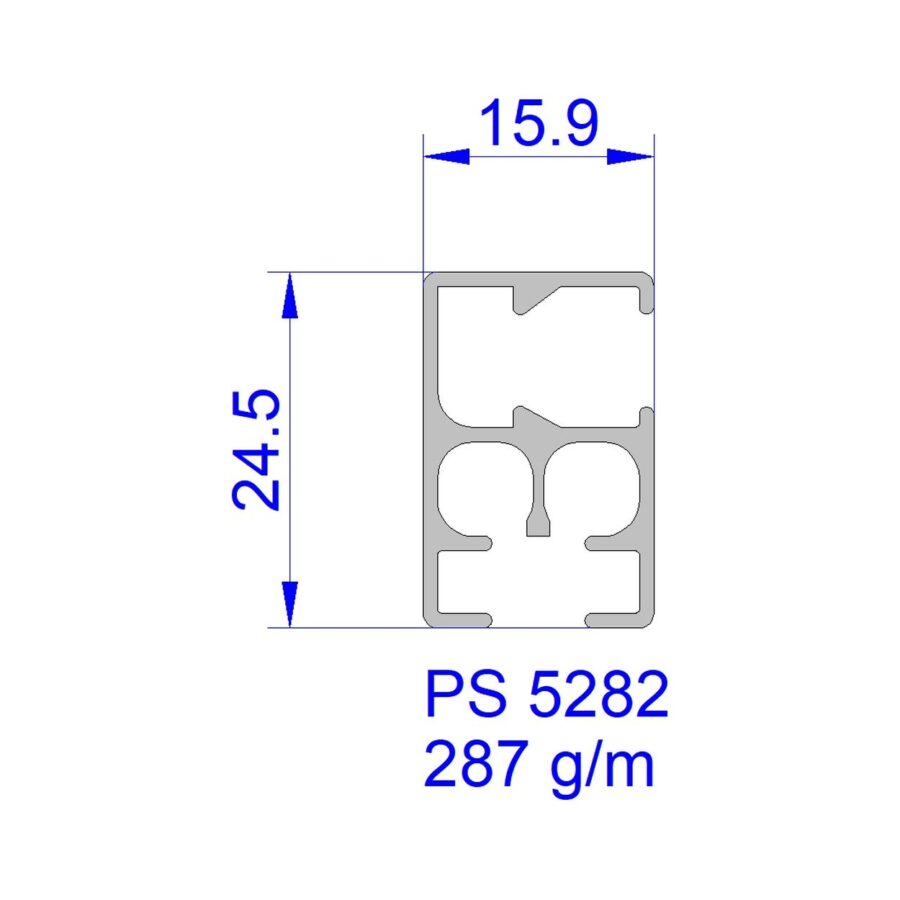 Aluveneta PS5282 Profili per tende interne