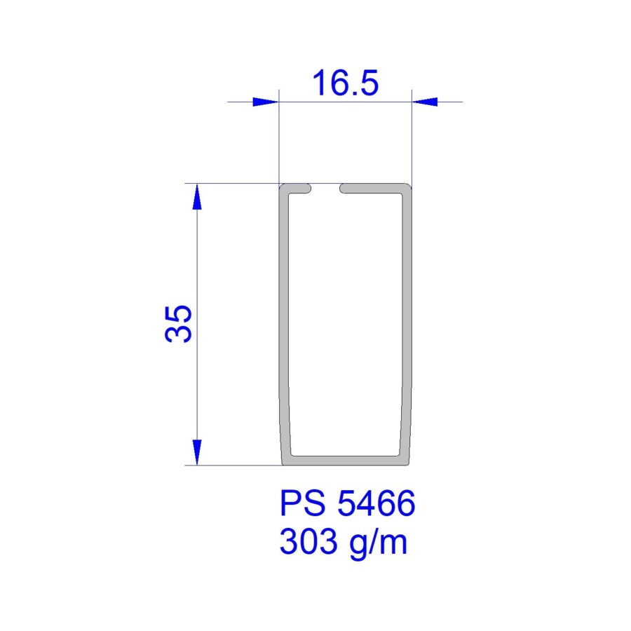 Aluveneta PS5466 Profili per maniglie e guide
