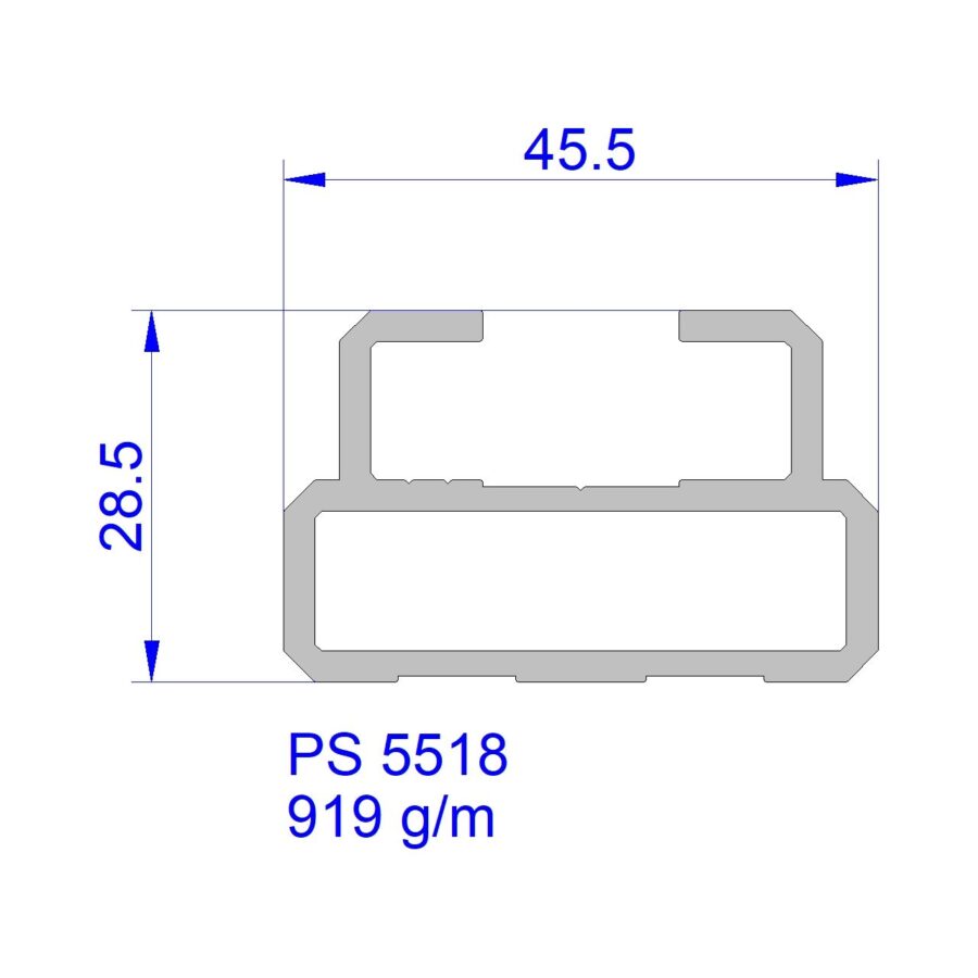 Aluveneta PS5518 Profili vari per tende