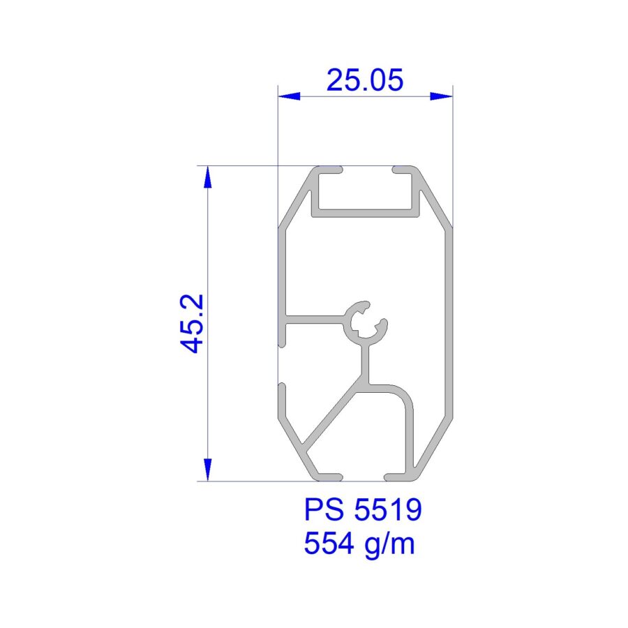 Aluveneta PS5519 Profili per frontali e fondali