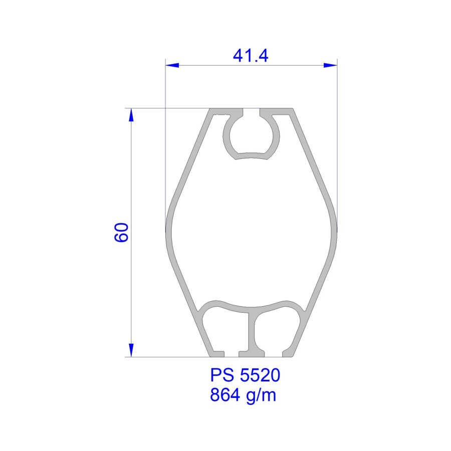 Aluveneta PS5520 Profili per frontali e fondali