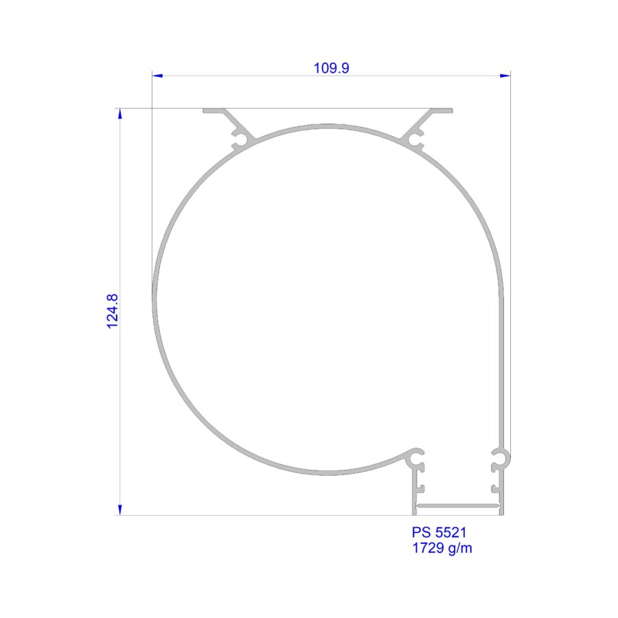 Aluveneta PS5521 Profili vari per tende