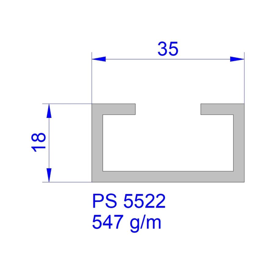 Aluveneta PS5522 Profili vari per tende