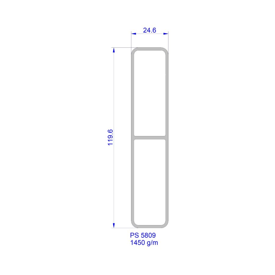 Aluveneta PS5809 Profili per parapetti corrimano e recinzioni