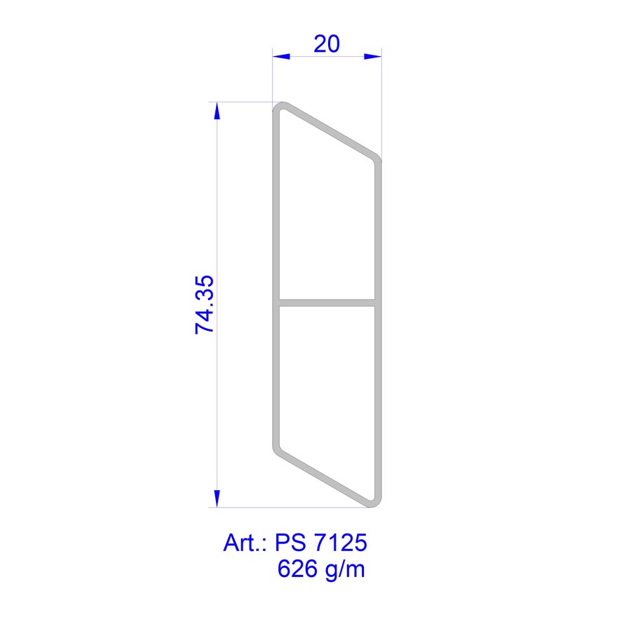 Aluveneta PS7215 Profili per parapetti corrimano e recinzioni