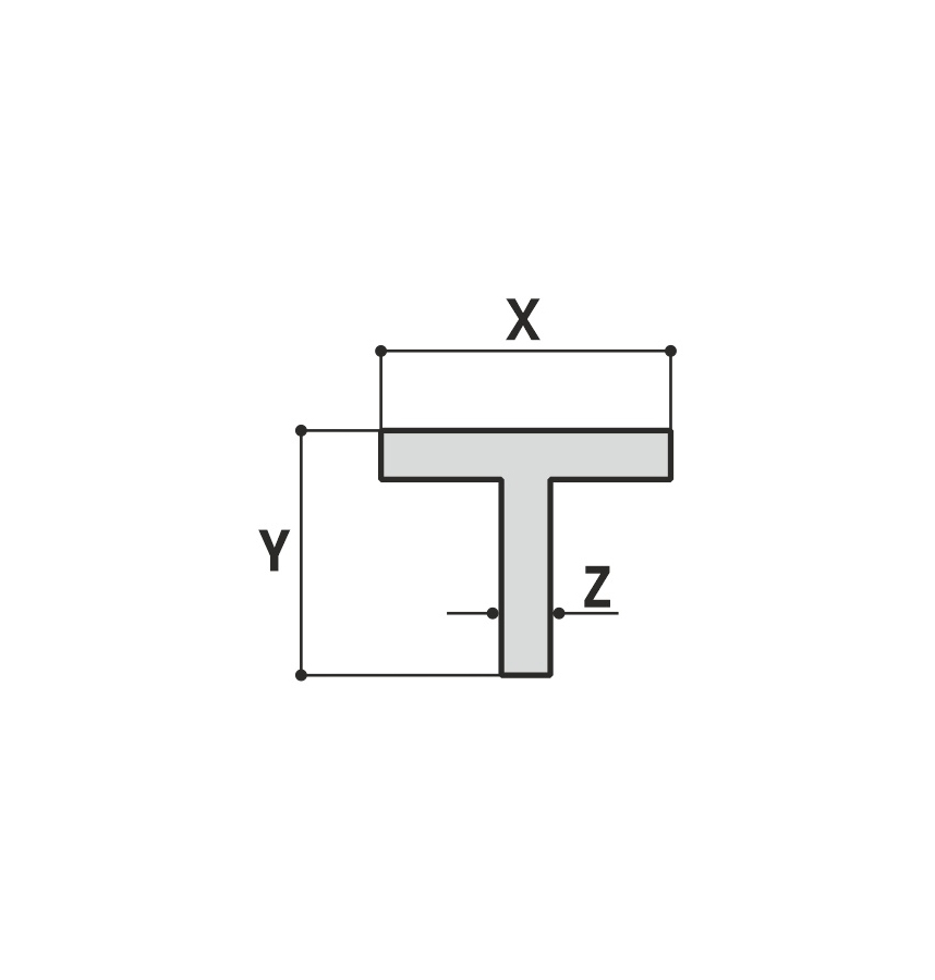 Aluveneta PT60X60X4 Profili a "T"